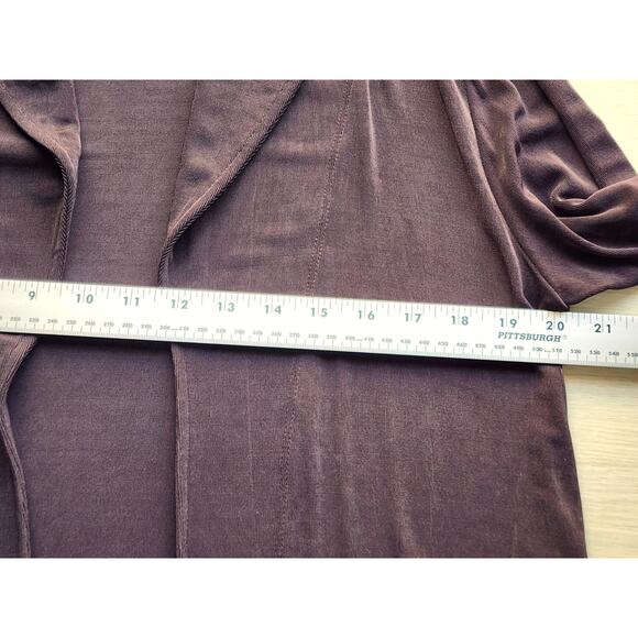 SWEATER/COVER UP-CHICO'S TRAVELERS-Brown-Knit-No Buttons-Hip Length-Chico's 1/SM - Picture 7 of 12